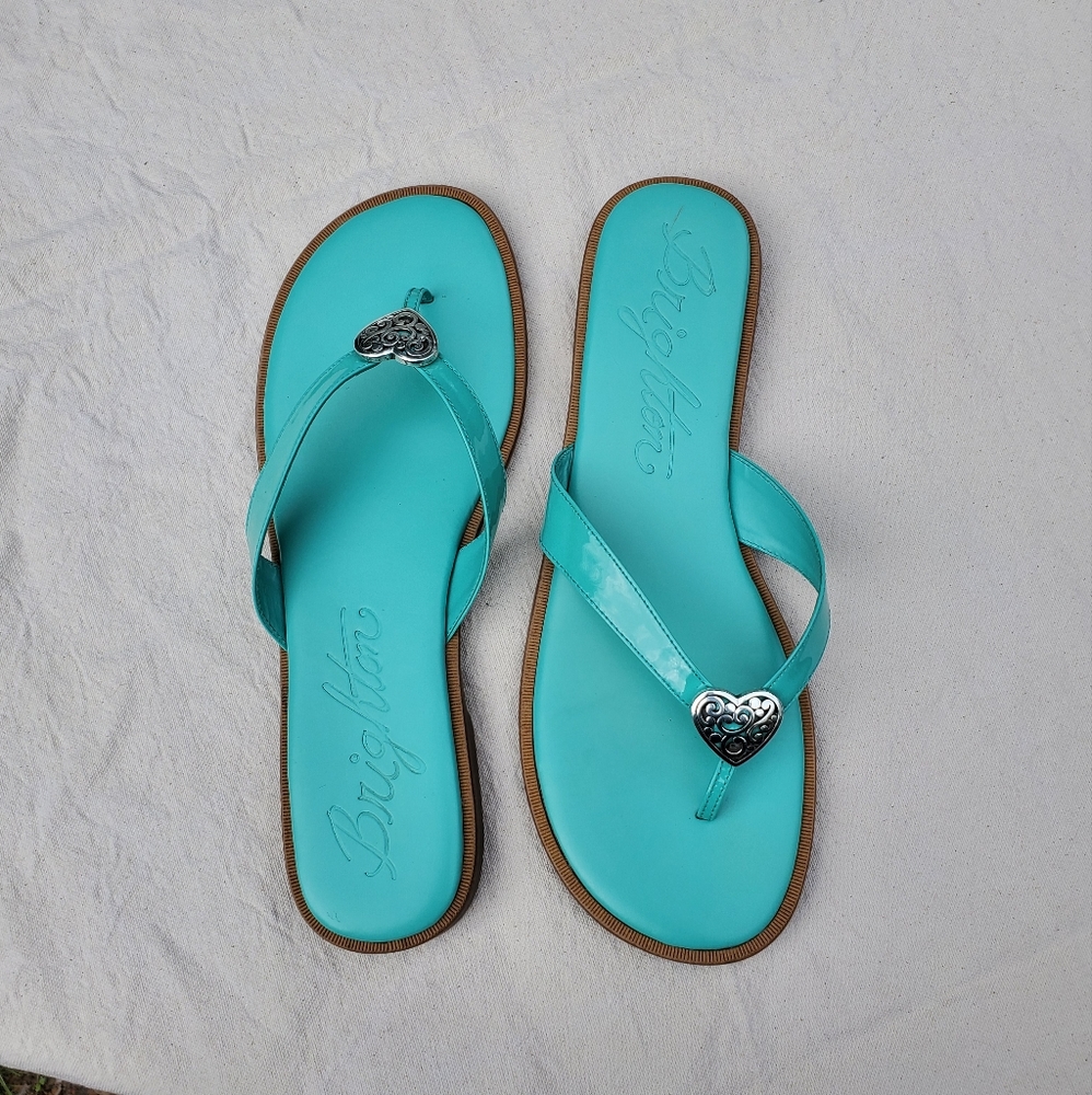 Brigton Orla 4 Sandal in US Womans Size 10 Made in Brazil Aqua Blue Sandals